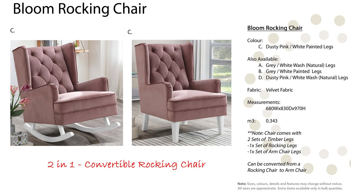 Blools5 Bloom Rocking Velvet Chair — Furnishers in Alice Springs, NT