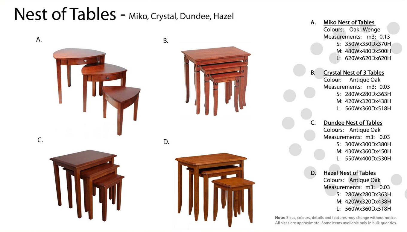 Nest of Tables — Furnishers in Alice Springs, NT