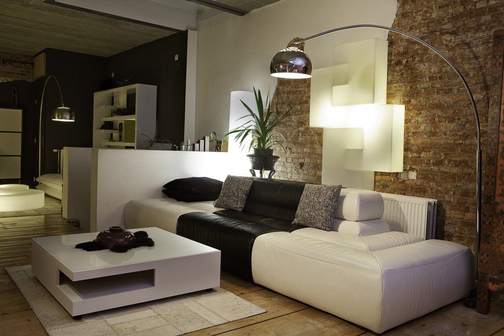 White Couch And Silver Lamp — Furnishers in Alice Springs, NT