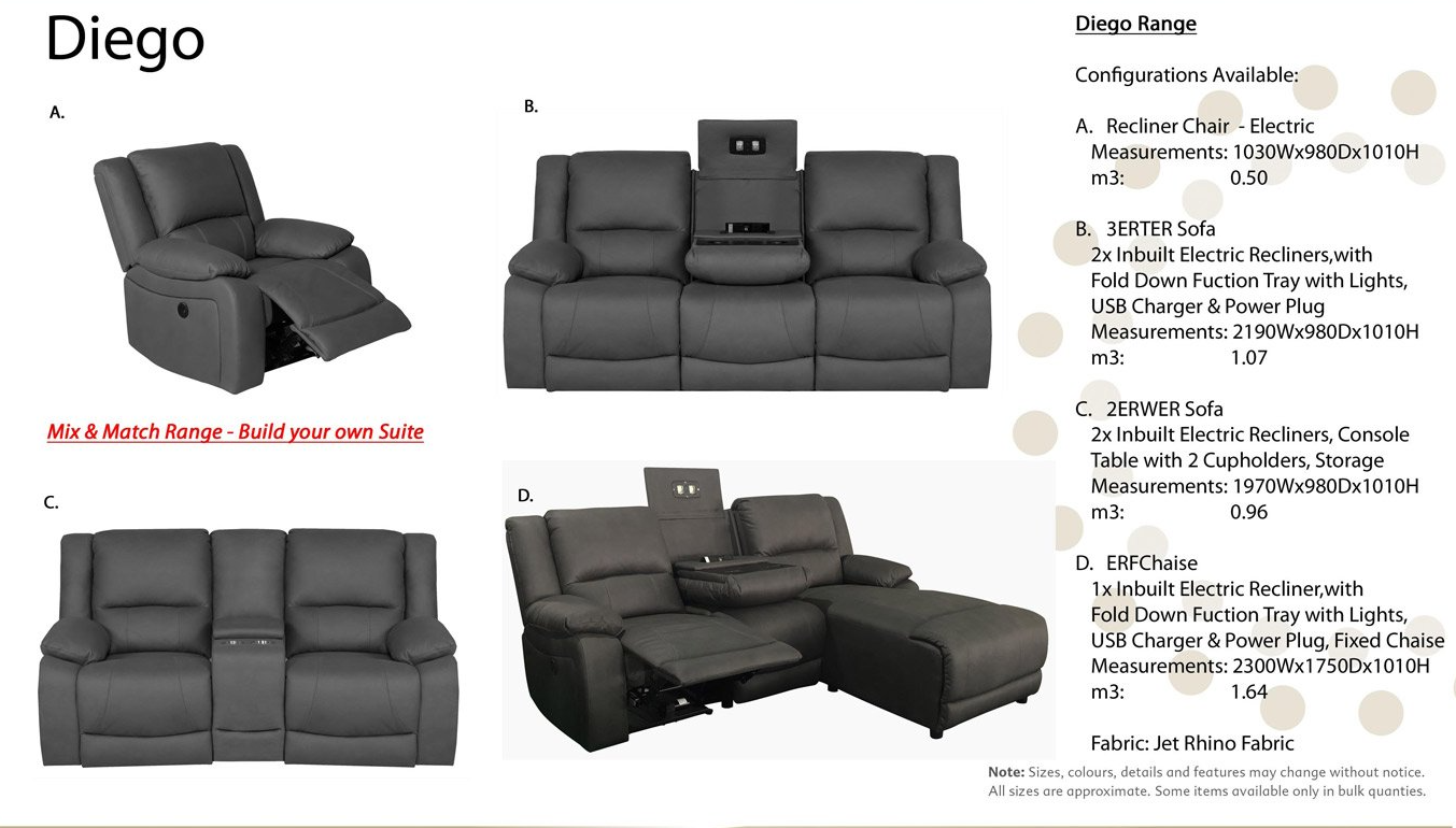 Diegls3 Diego Recliner — Furnishers in Alice Springs, NT