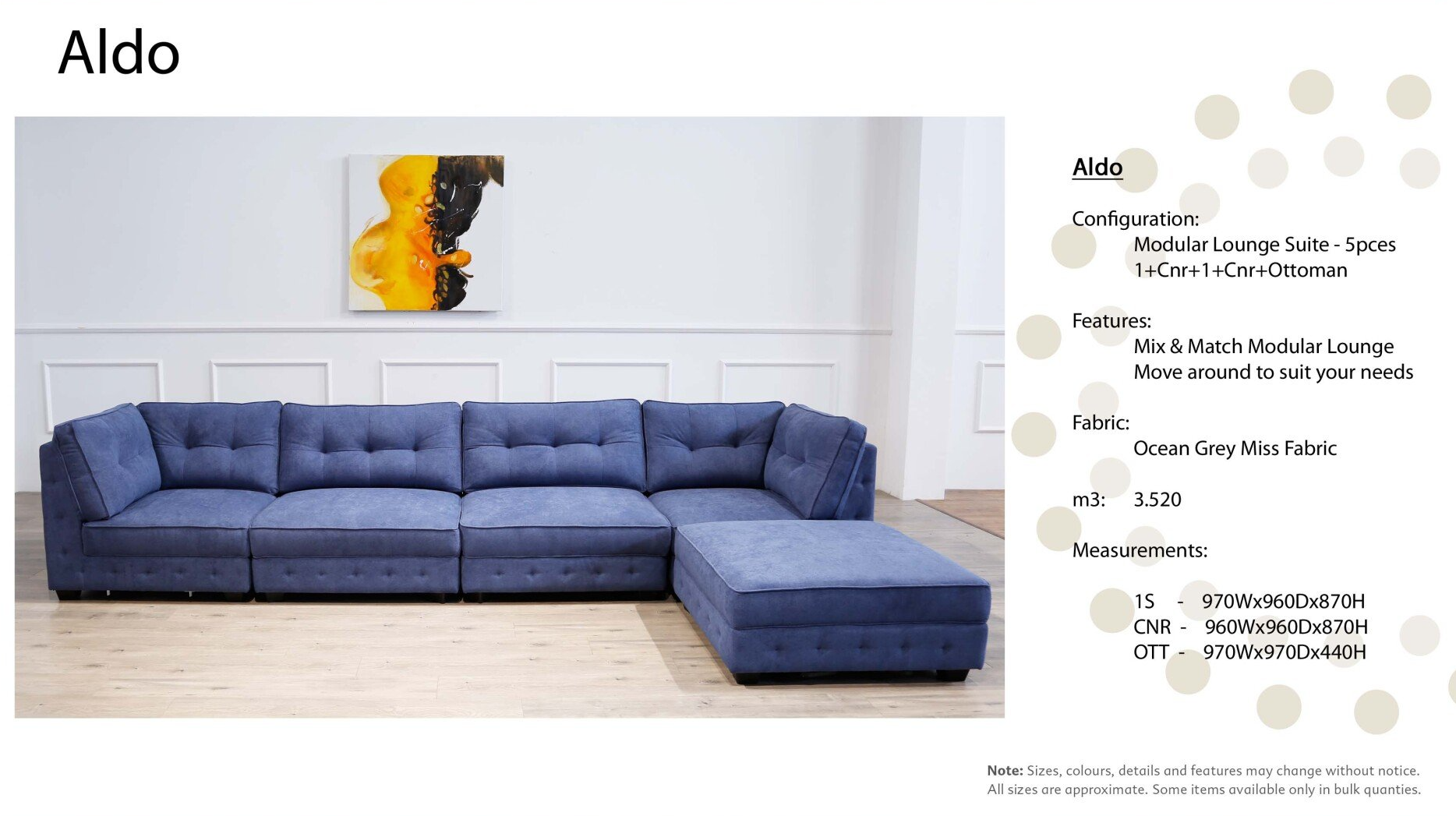 Aldols Ocean Grey 5pces Lounge Suite  — Furnishers in Alice Springs, NT