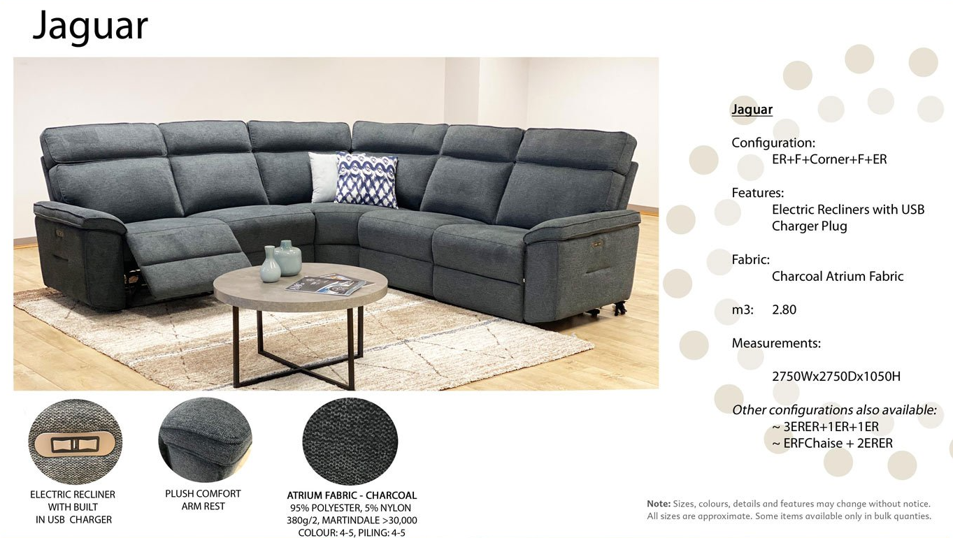 Jaguls1 Jaguar Corner Lounge Charcoal — Furnishers in Alice Springs, NT