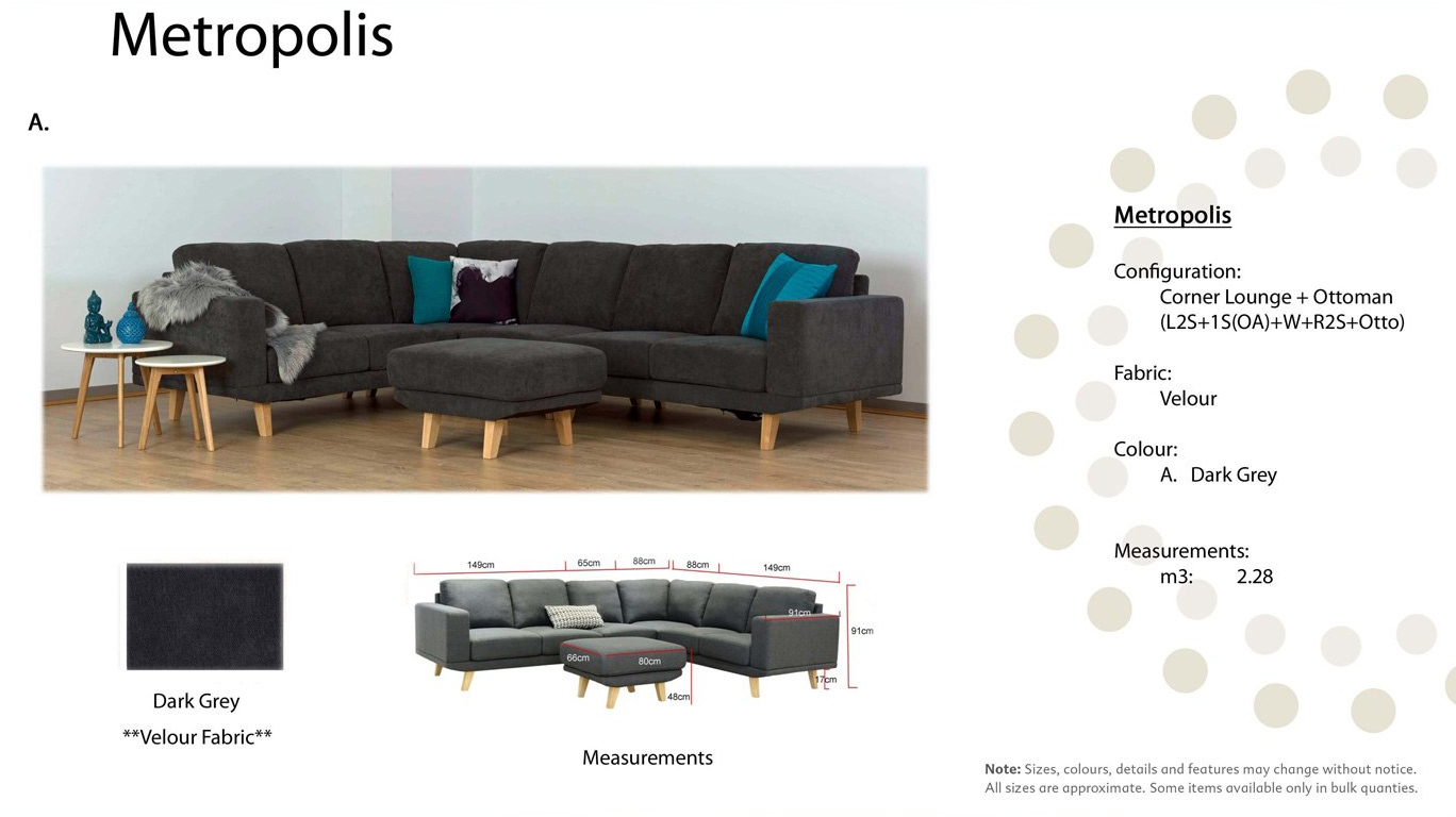 Metropolis Cnr Dark Grey — Furnishers in Alice Springs, NT
