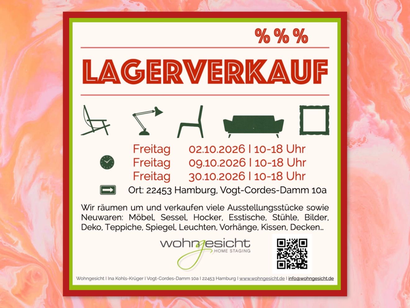 Lagerverkauf für Möbel & Deko