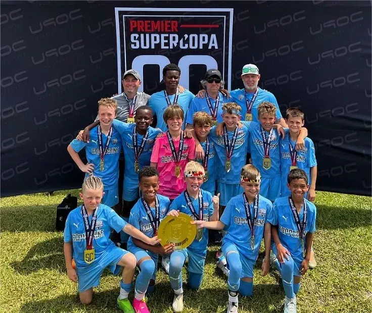 Coppermine Soccer Club 2013 Boys Premier 1 Team Picture  Championship win Supercopa