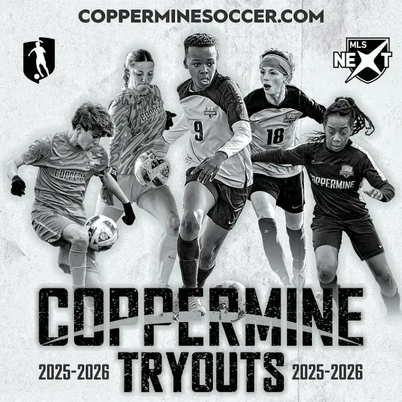 A poster for the coppermine soccer tryouts
