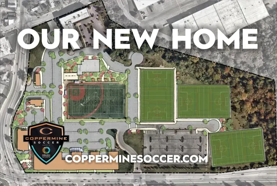 Site plan showing a sports complex with a baseball field, multiple soccer fields, parking lots, and building footprints.