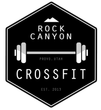 A black and white logo for rock canyon crossfit