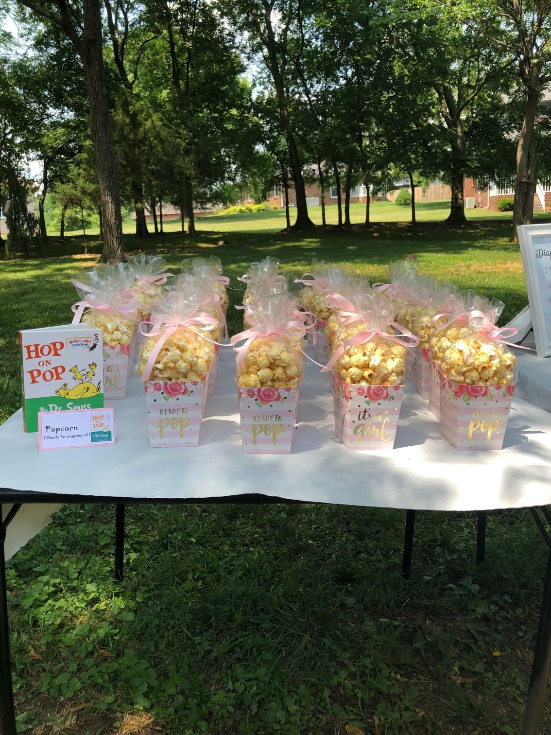 A table with a bunch of bags of popcorn on it