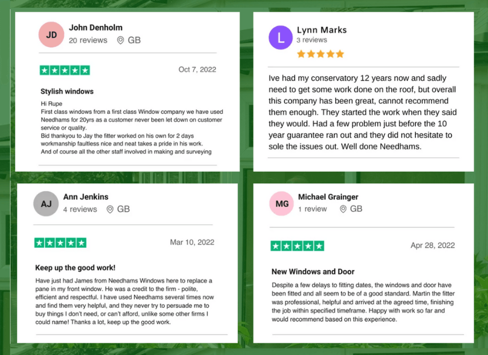 Needhams Windows Google Reviews