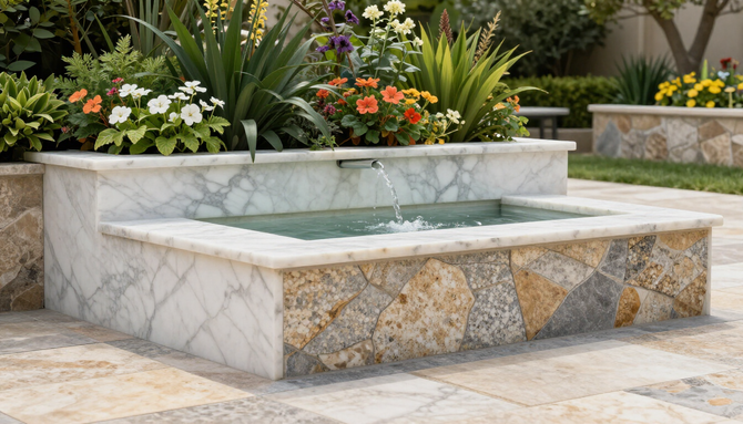 Arredo giardino in marmo
