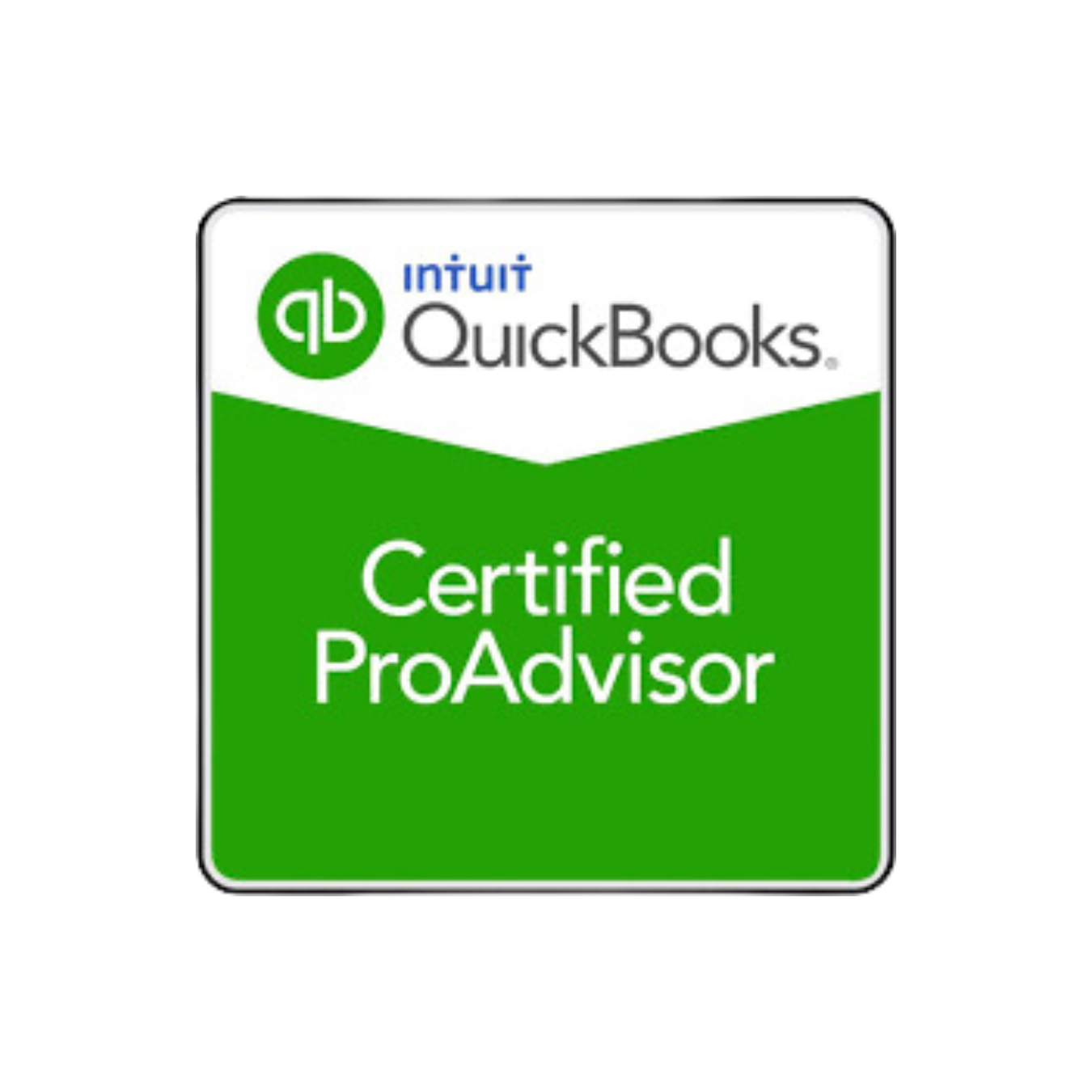 A quickbooks certified proadvisor logo on a white background.