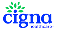 A blue and green logo for cigna healthcare