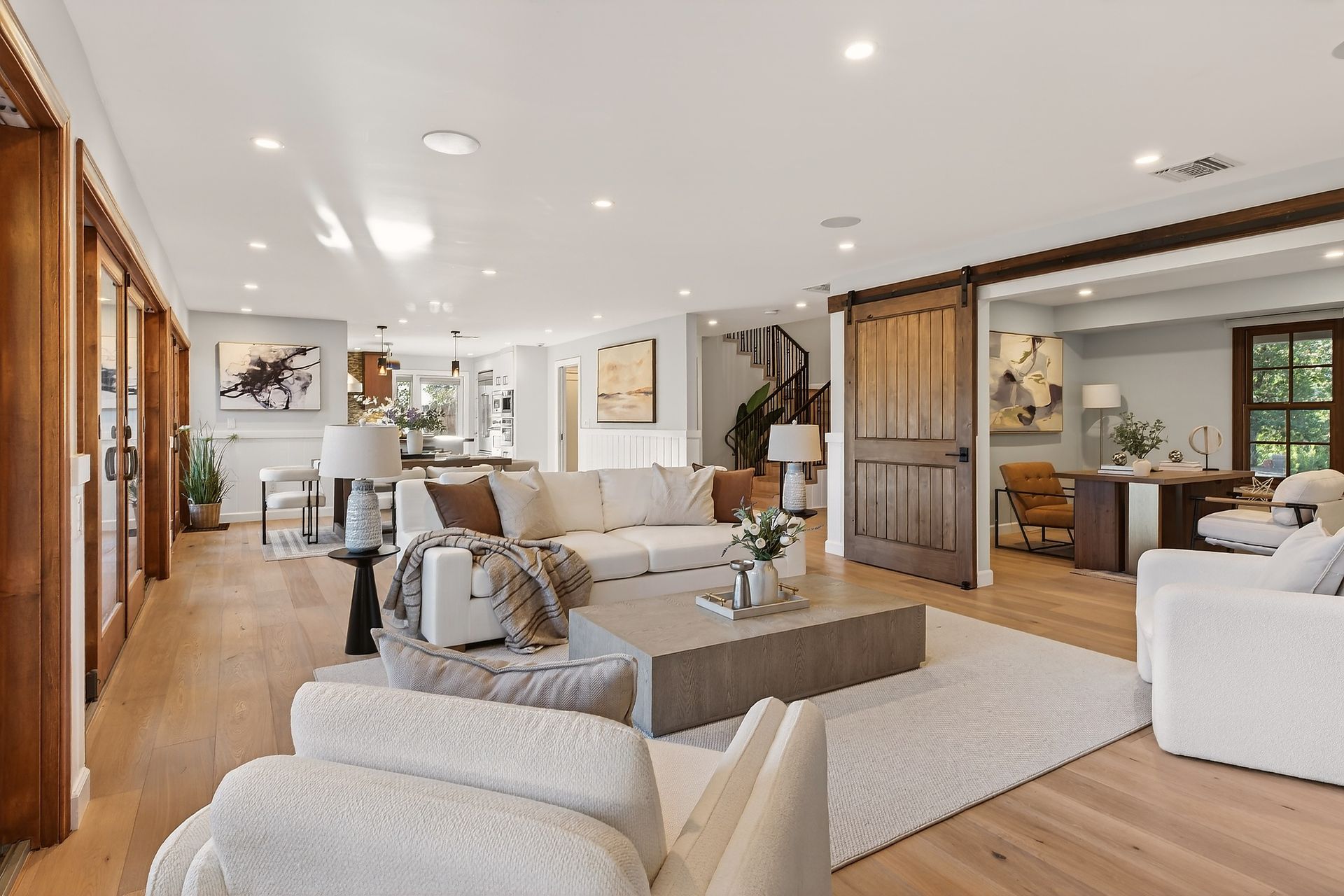 Open concept living/dining/kitchen.