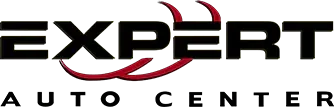 Expert Auto Center logo with black and red text on a white background