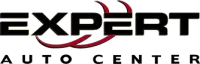 Expert Auto Center logo with black and red text on a white background