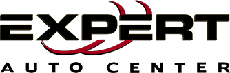Expert Auto Center logo in black and red text on a white background