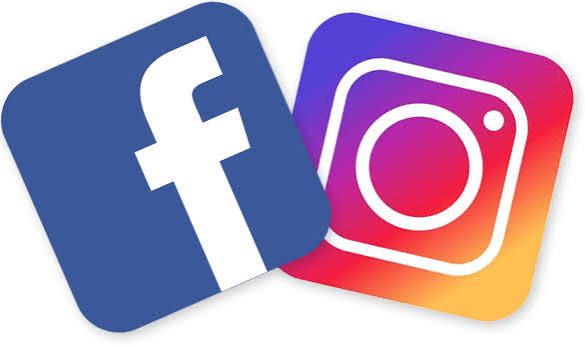 Facebook and Instagram app logos overlapping, blue and gradient pink-orange icons