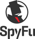 SpyFu logo with a black circular spy silhouette and red tie above the wordmark.
