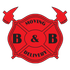 Red B&B Moving Delivery logo with crossed hand trucks