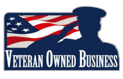 Veteran Owned Business Veteran Owned Business logo with U.S. flag and soldier silhouette