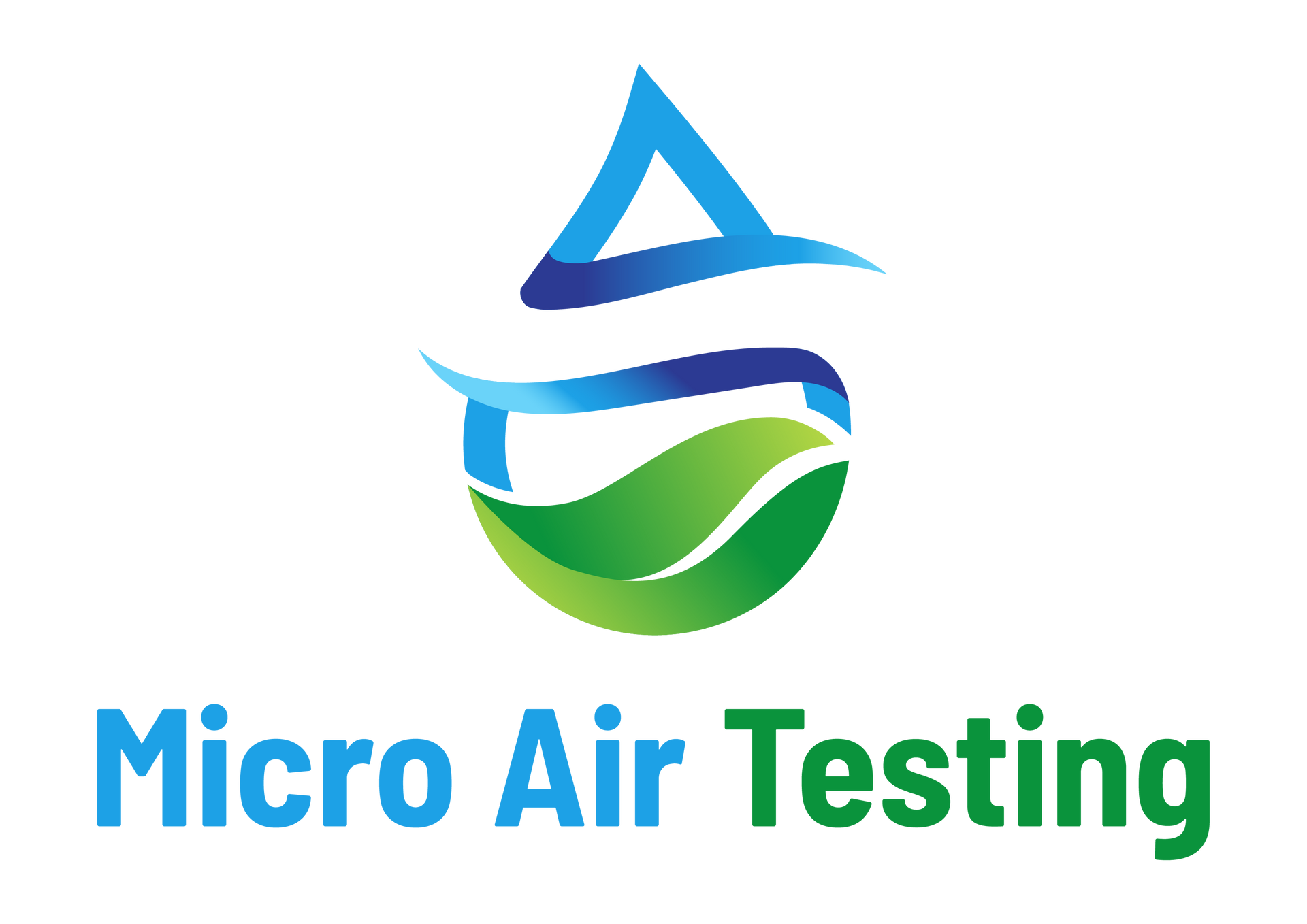 SEMrush Academy Certifications Micro Air Testing logo with blue and green swoosh over a house shape and company name text below