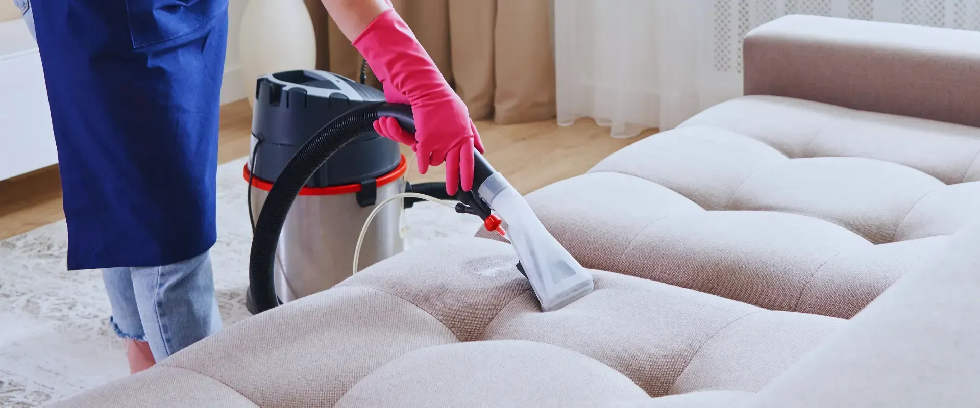 Vacuuming the couch