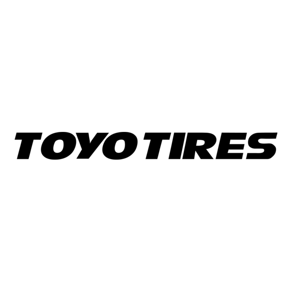 A black and white logo for toyo tires on a white background.