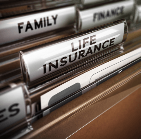 Life Insurance Broker - Zoomed in picture of a file folder tabbed