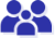 Life Insurance benefits - Blue Symbol of a family gathering together.