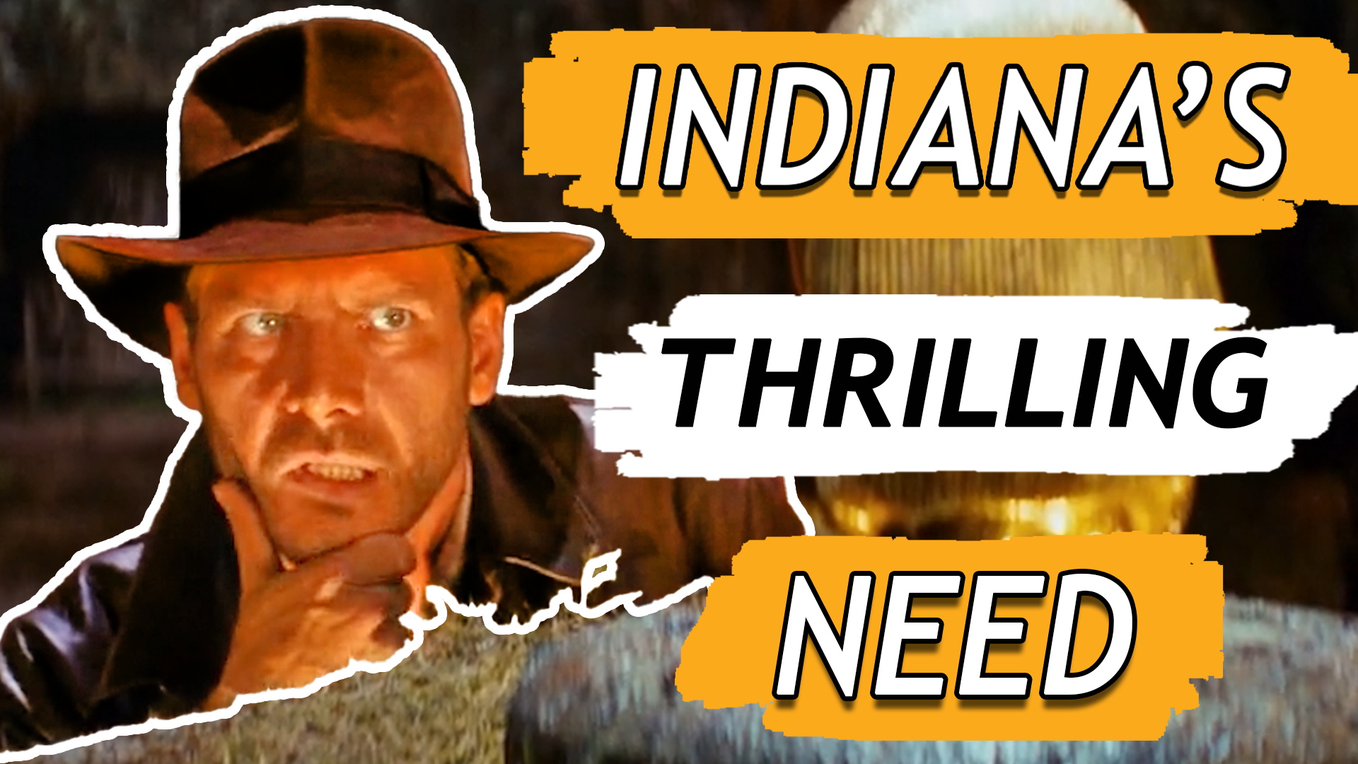 A man in a hat with the words indiana 's thrilling need above him