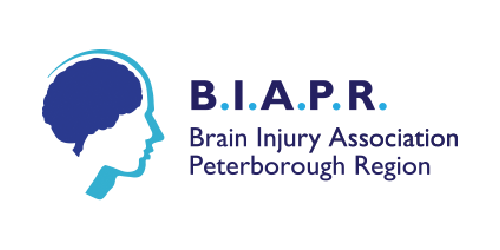 B.I.A.P.R. logo with blue head silhouette and text “Brain Injury Association Peterborough Region”