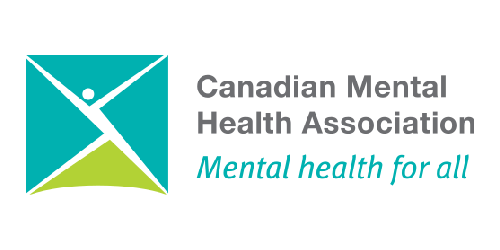 Canadian Mental Health Association logo with teal, green, and gray text: “Mental health for all.”