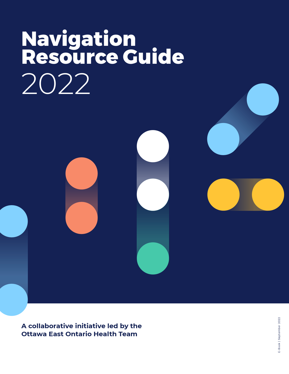 Cover of “Navigation Resource Guide 2022” with colorful dots on a dark blue background