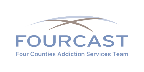 FOURCAST logo in blue-gray with two curved arcs above the wordmark on a light background