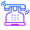 An icon of a telephone with a purple and blue gradient.