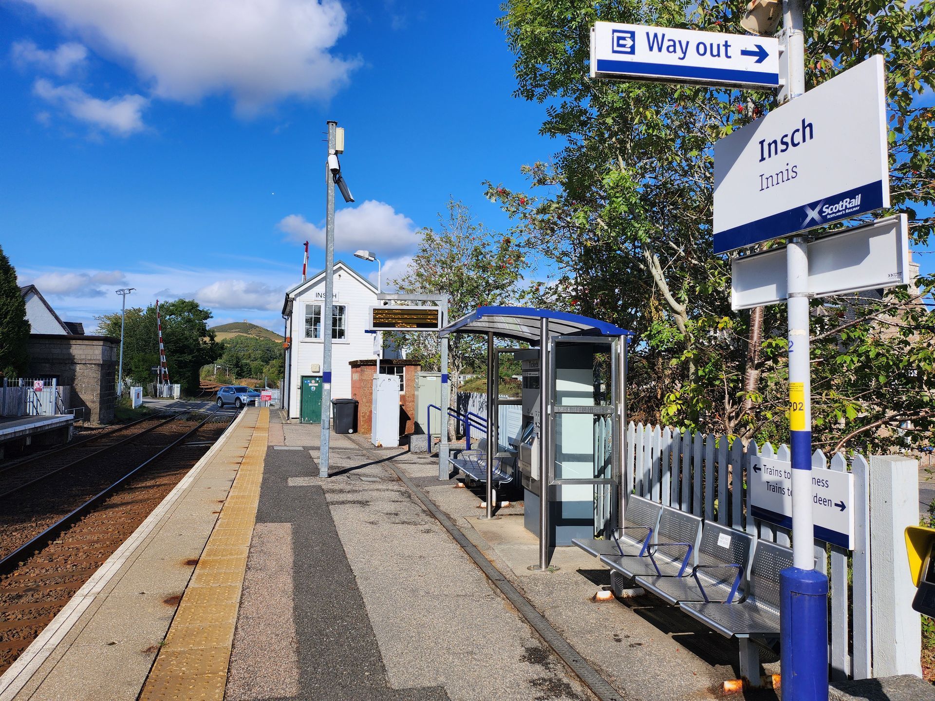 Insch Railway Station on the Aberdeen to Inverness line in the Scottish Highlands