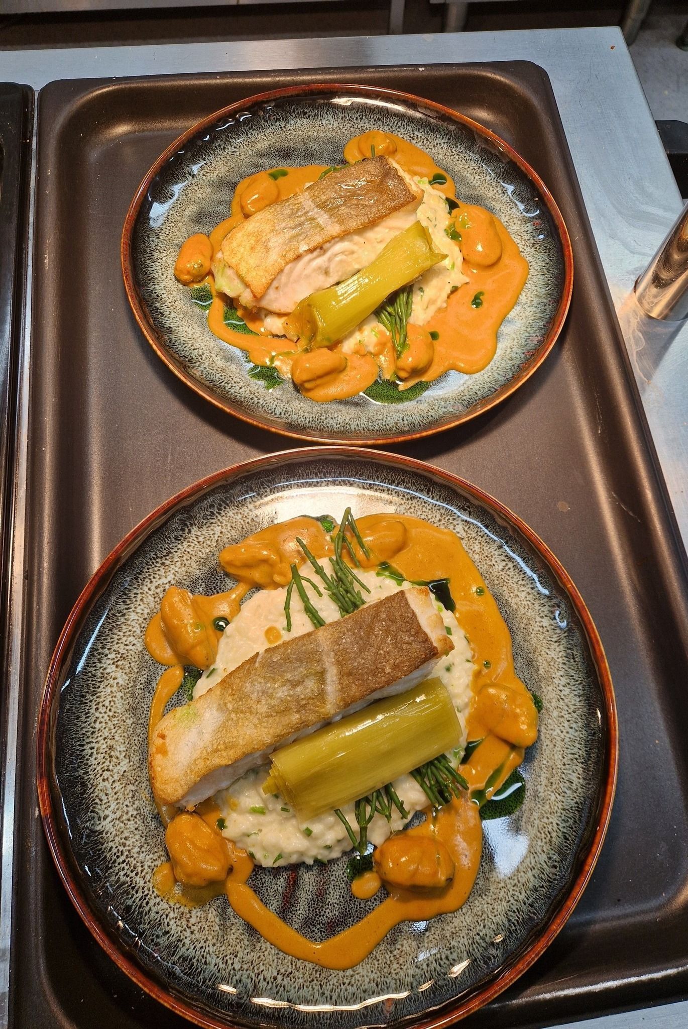 Salmon with mussels