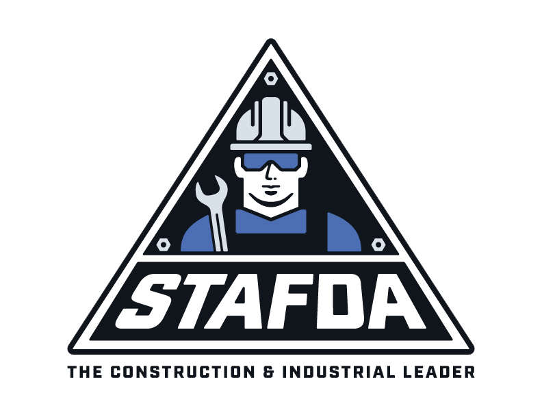 A logo for staffda the construction and industrial leader