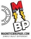 Logo for Magnetic Bike Pads: a gear graphic with stylized "MBP" and website address.