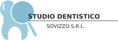 Logo dello Studio Dentistico Sovizzo SRL con icona di un dente azzurro e lente d'ingrandimento.