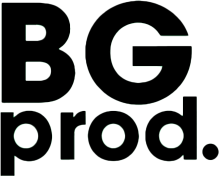 BG prod. logo in bold black text on a white background