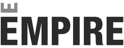 Black-and-white “EMPIRE” wordmark logo with a small E above the first letter
