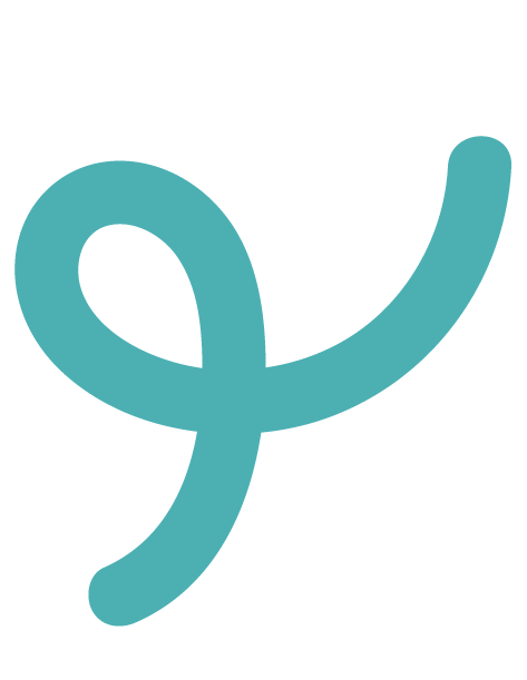 A blue swirl with a hole in the middle on a white background.