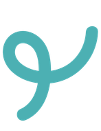 A blue swirl with a hole in the middle on a white background.