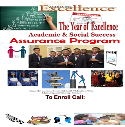 An advertisement for the year of excellence academic and social success assurance program