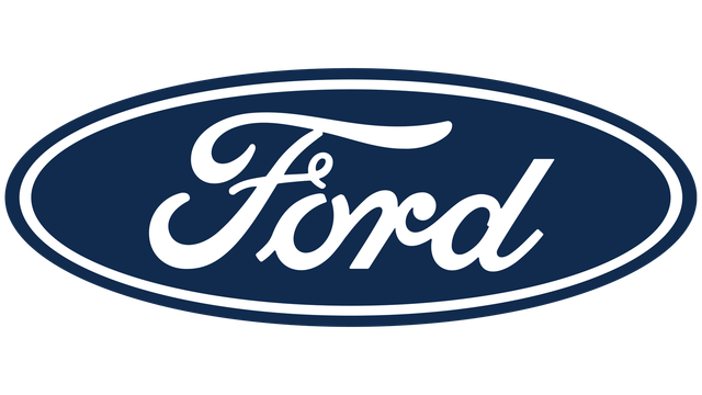 Ford logo in white script on a blue oval background