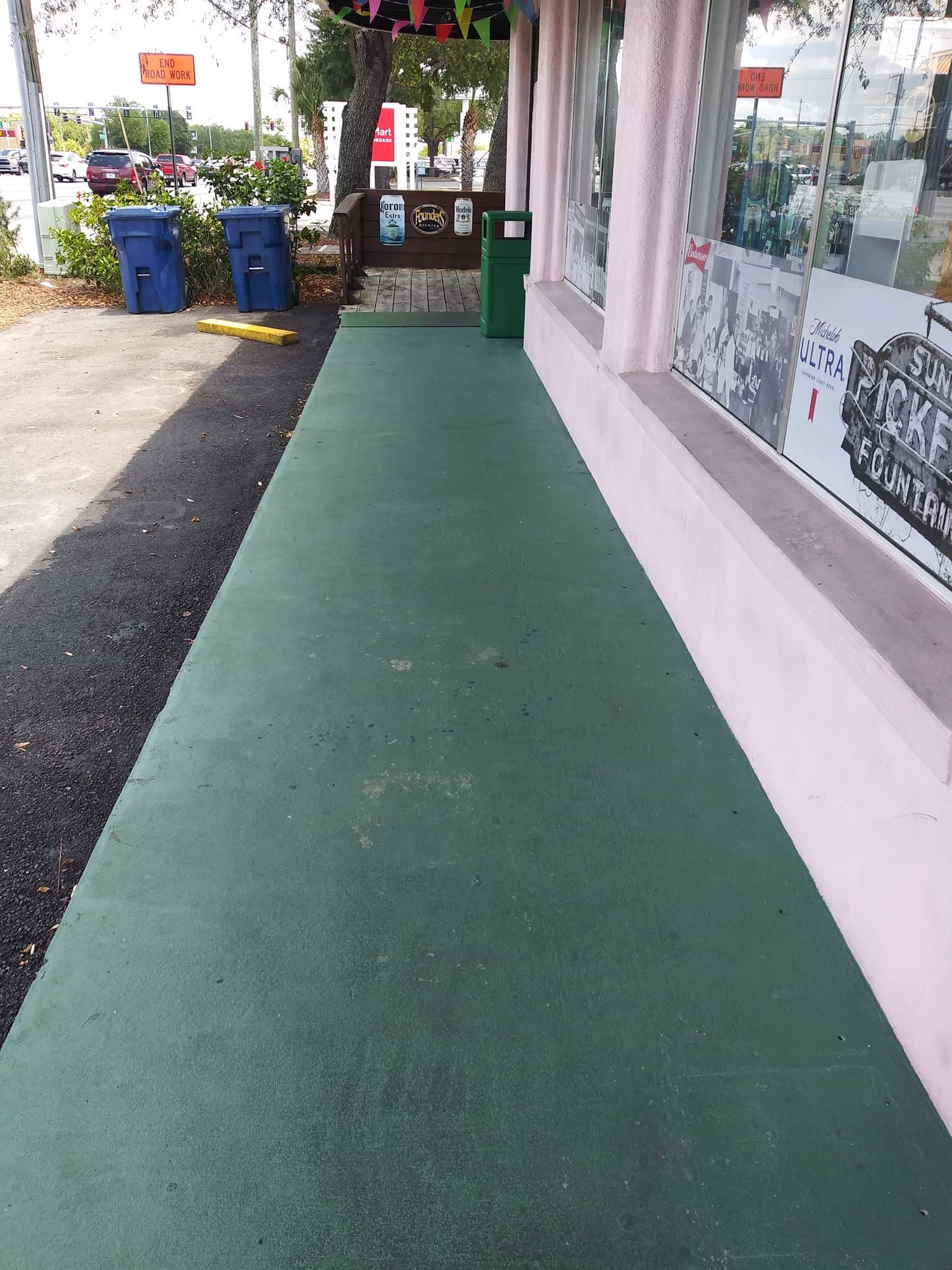 Walkway pressure washing