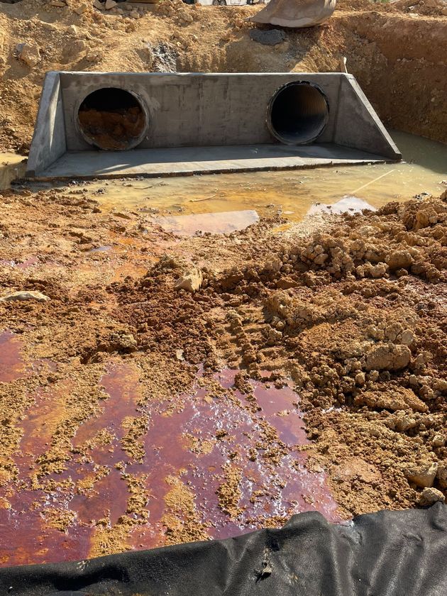 an on going drainage construction