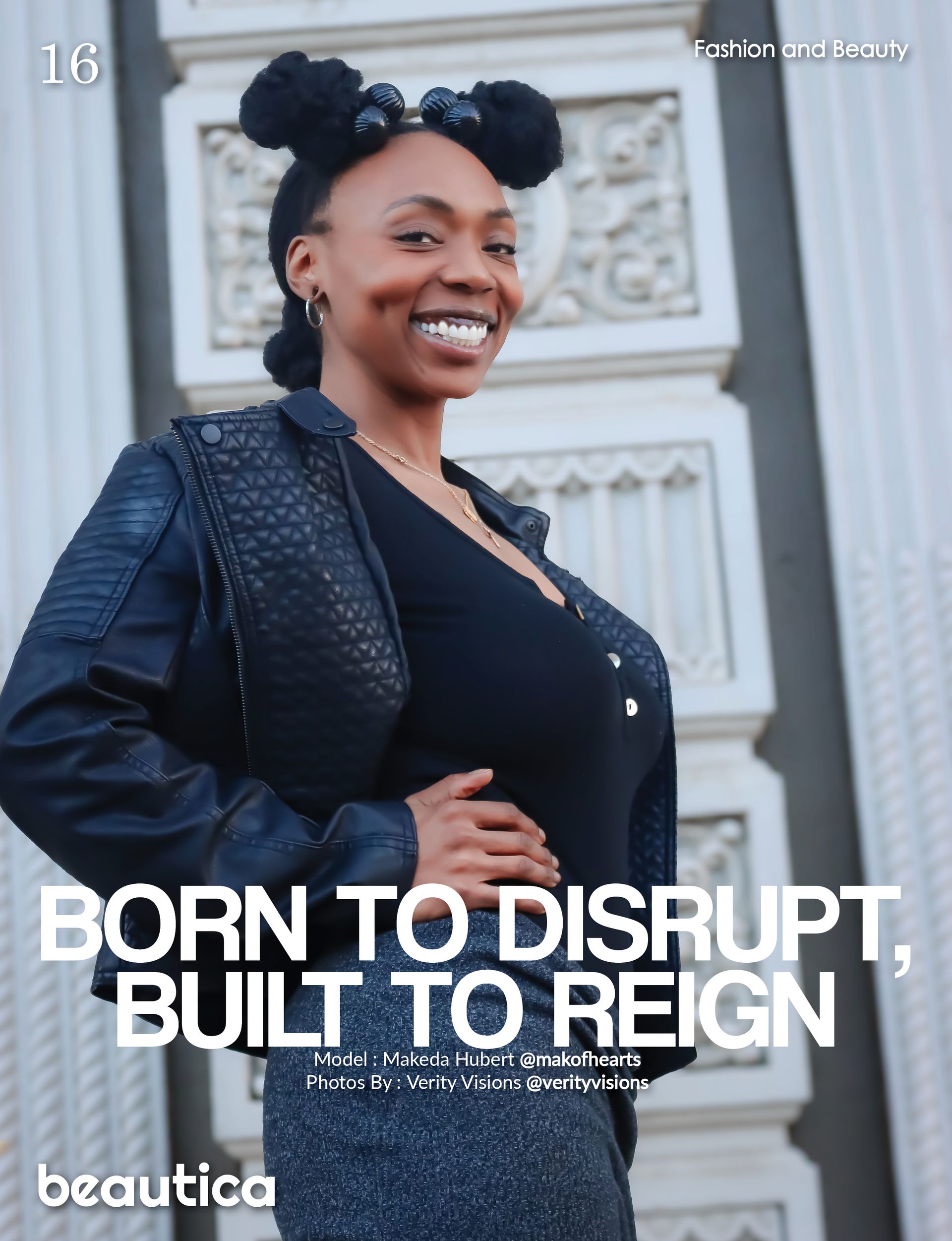 Makeda published in Beautica Magazine, bold editorial by Verity Visions in Salem Oregon showcasing strength and cinematic storytelling.